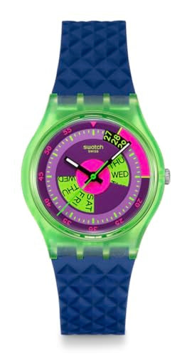 Swatch Gent Unisex Casual Watch Biosourced Green Quartz Water Resistant Swatch NEON SKYCHART