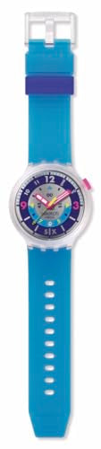 Swatch Big Bold Unisex Casual Watch Polymer Transparent Quartz Water Resistant Swatch NEON Hielo