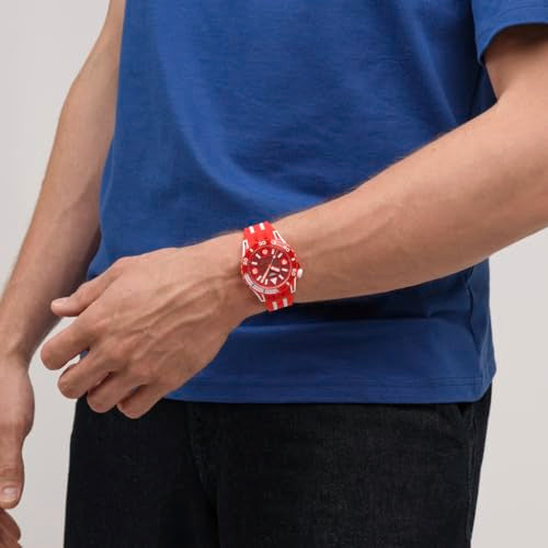 Swatch Unisex Casual Watch Red Bio-sourced Quartz Lion's Mane