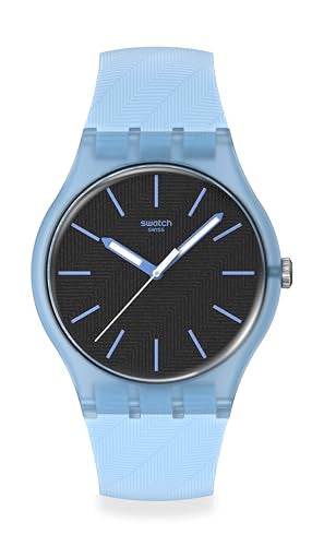 Swatch Unisex Casual Watch Blue Bio-sourced Quartz Blue Moves