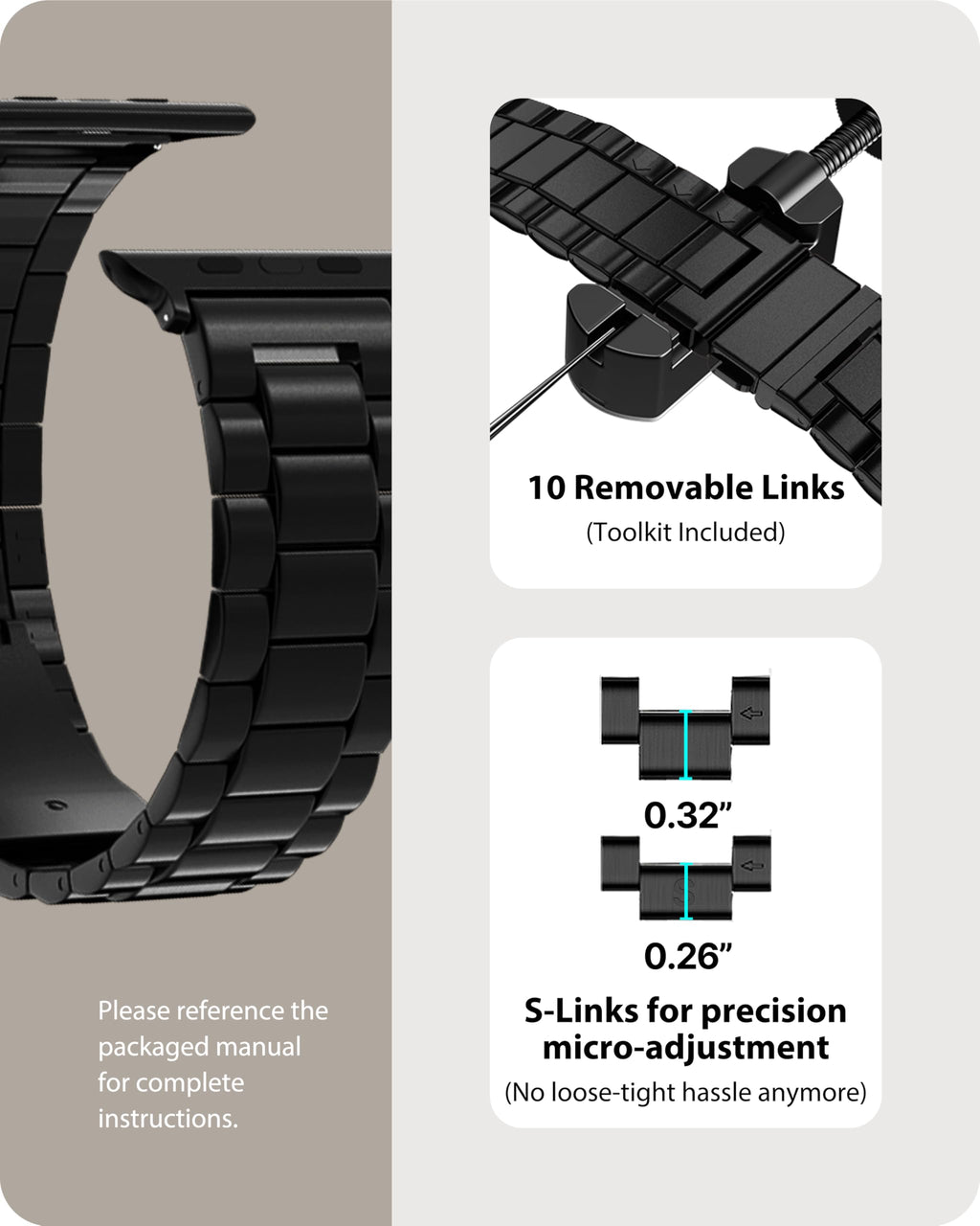 Fullmosa Metal Band Compatible with Apple Watch Bands 41mm 40mm 38mm 46mm 49mm 45mm 44mm 42mm, iWatch Band with Case for Apple Watch Series 11 10 9 8 7 6 5 4 3 2 1 SE3/2/1 Ultra3/2/1, 38mm 40mm 41mm Black