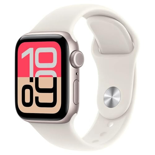 Apple Watch SE (3nd Gen) (GPS, 40mm) - Starlight Aluminum Case with Starlight Sport Band, S/M (Renewed)